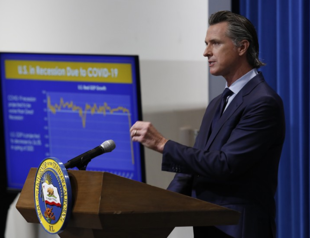 Governor Newsom at podium