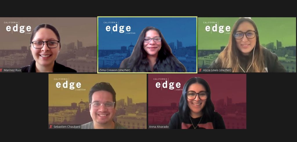 Zoom screenshot of California EDGE coalition staff